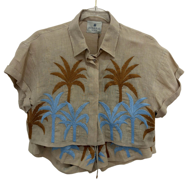 BENARAS~ BF Jamaica palm shirt and short set #24681/24671