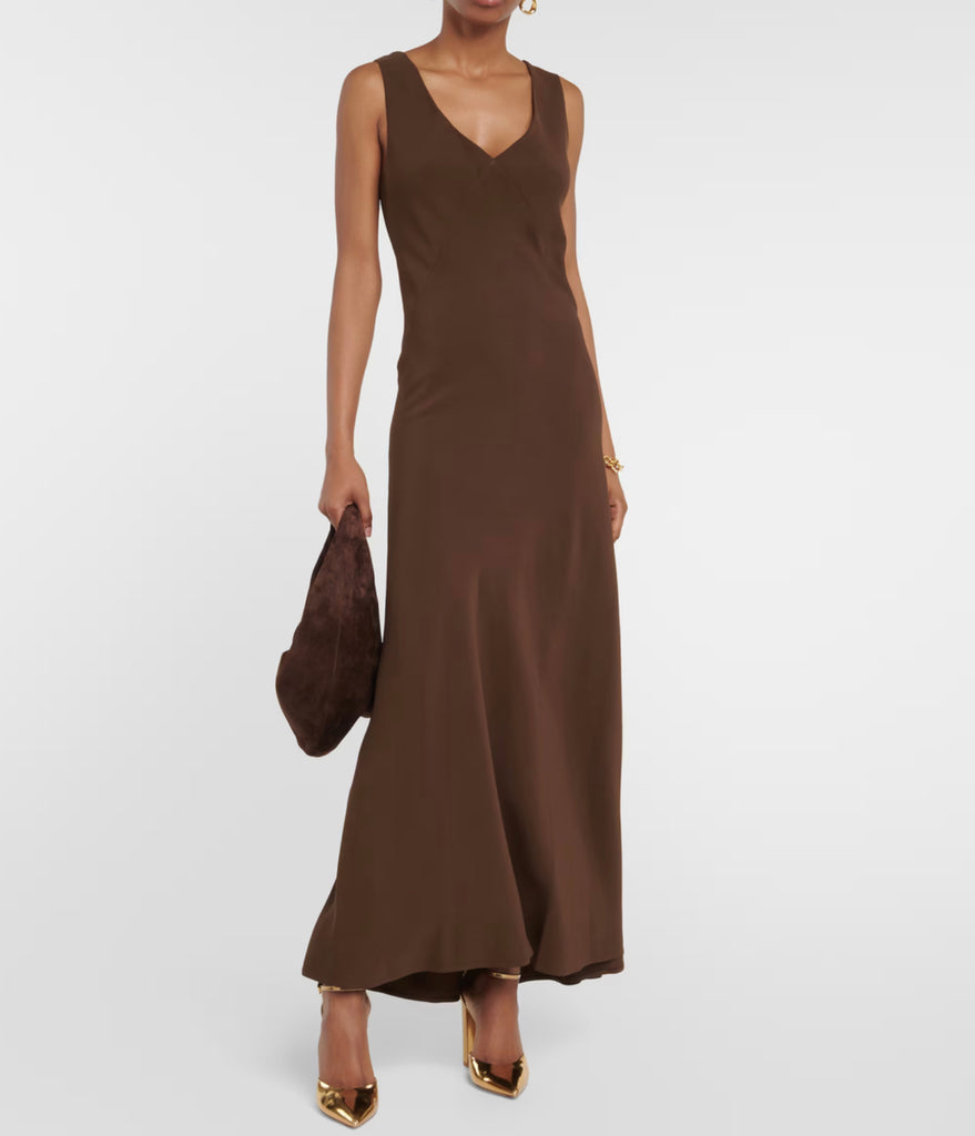 ASCENO~ Bordeaux dress long