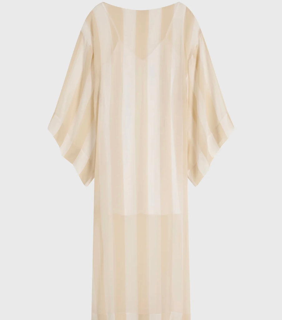 BONDI BORN~ Capri silk kimono sleeve maxi - ecru stripe