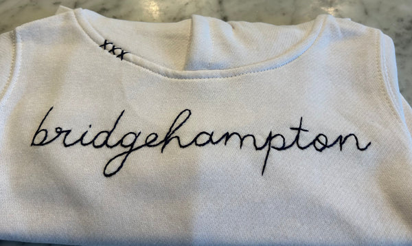 SWEET OLIVE STREET~ white hoodie sweatshirt Bridgehampton