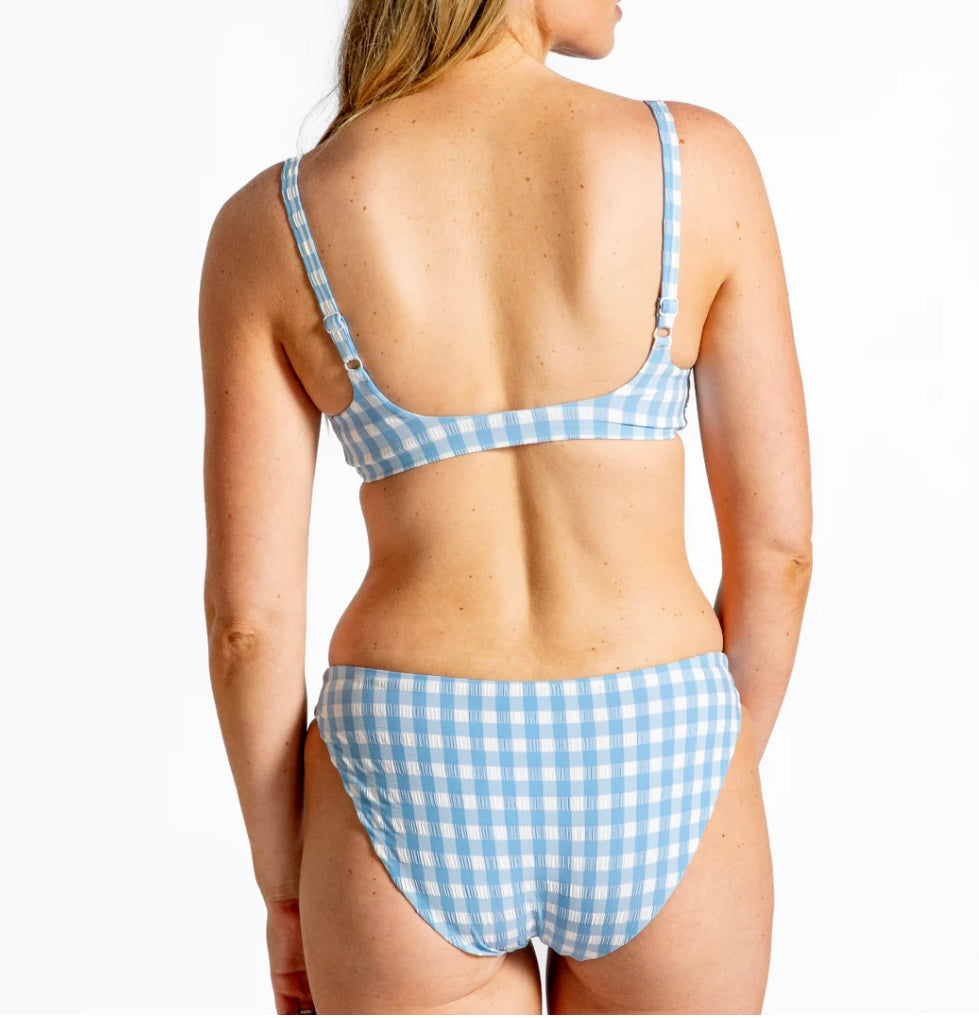 MINNOW~ 2 pc crinkle gingham bikini