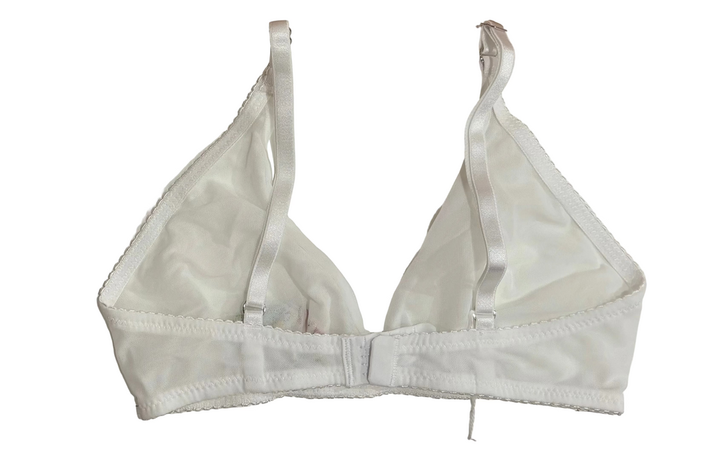 LOVE AND SWANS~Mesh Bralette with Bird/Heart Embroidery