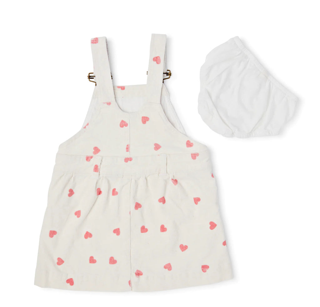 DOTTY DUNGAREES~ Heart Print Cord Dress