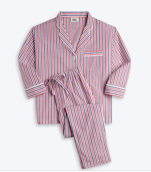 SLEEPY JONES~ Marina 2 pc pajama set red/blue stripe