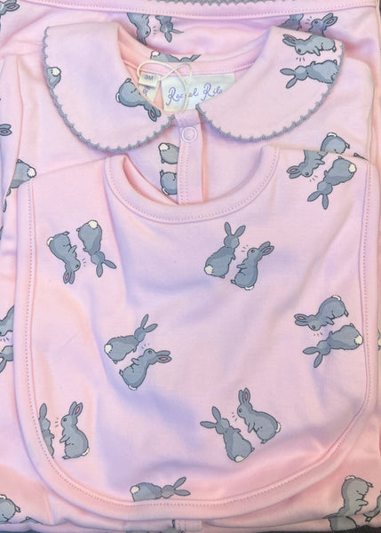 RACHEL RILEY~ 3 pc Baby bunny gro,blanket and bib