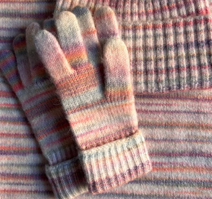 JOCELYN~ Columbus pastel stripe mittens