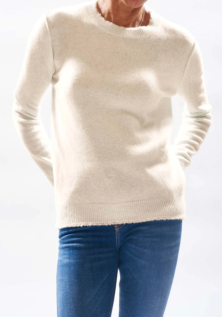 JUMPER 1234~ Distresses cashmere crewneck