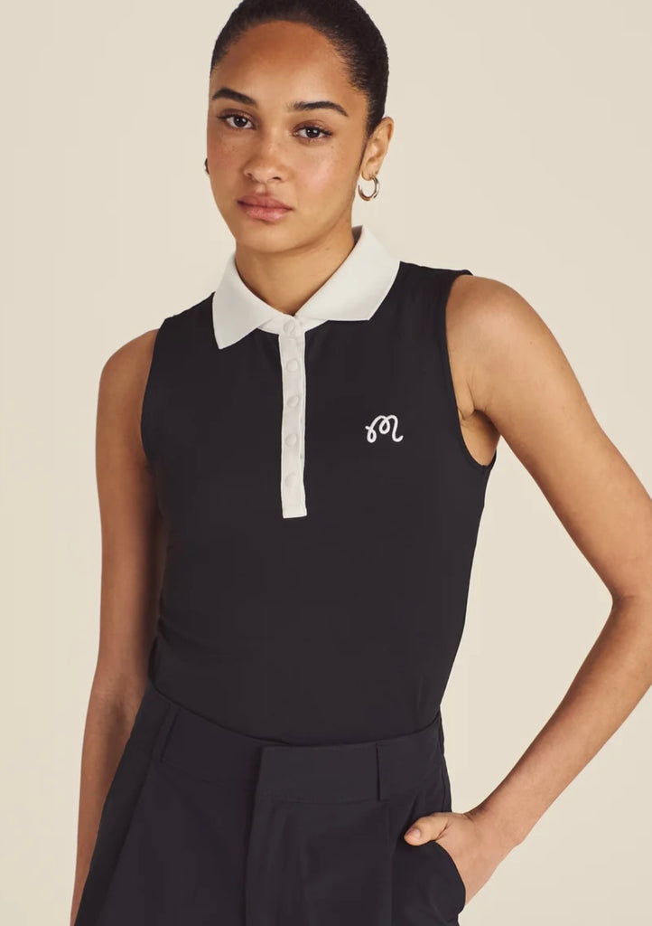 MALBON~ Claudia sleeveless polo