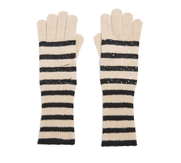 JOCELYN~ Heaven striped gloves w sequins