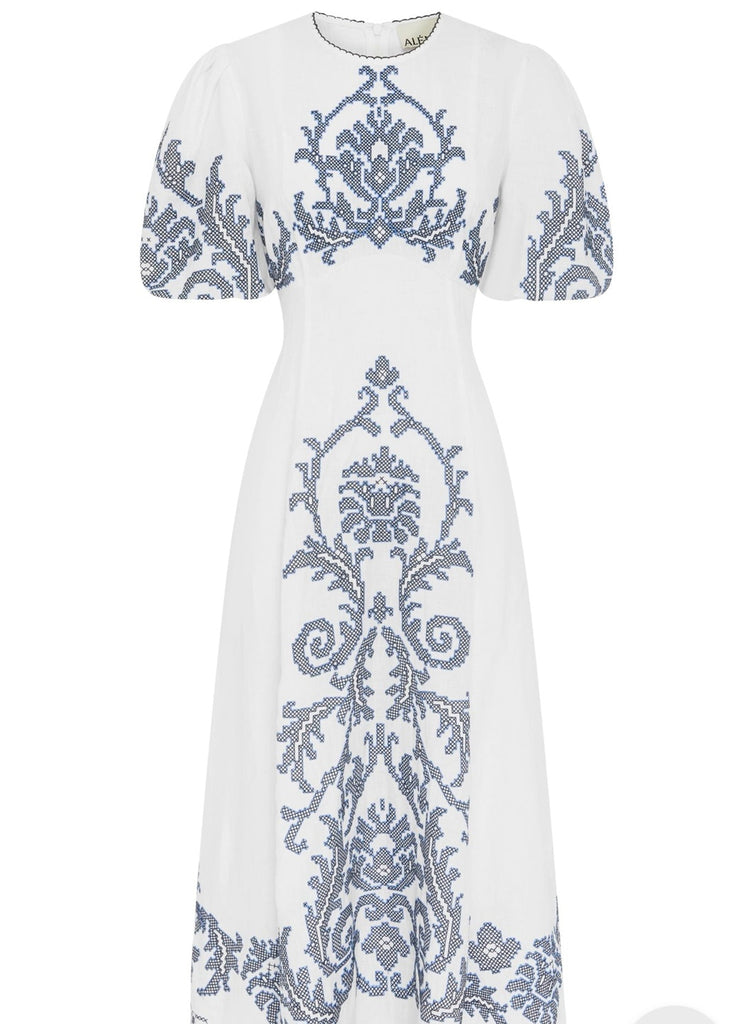 ALEMAIS~ Hazel embroidered midi dress