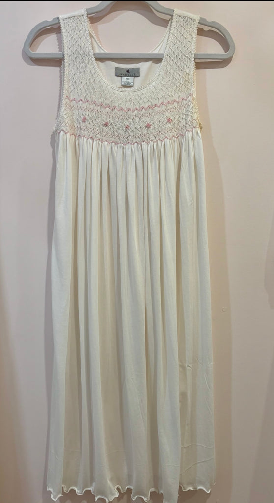 MARELLE~ Anna tank smocked mid length gown