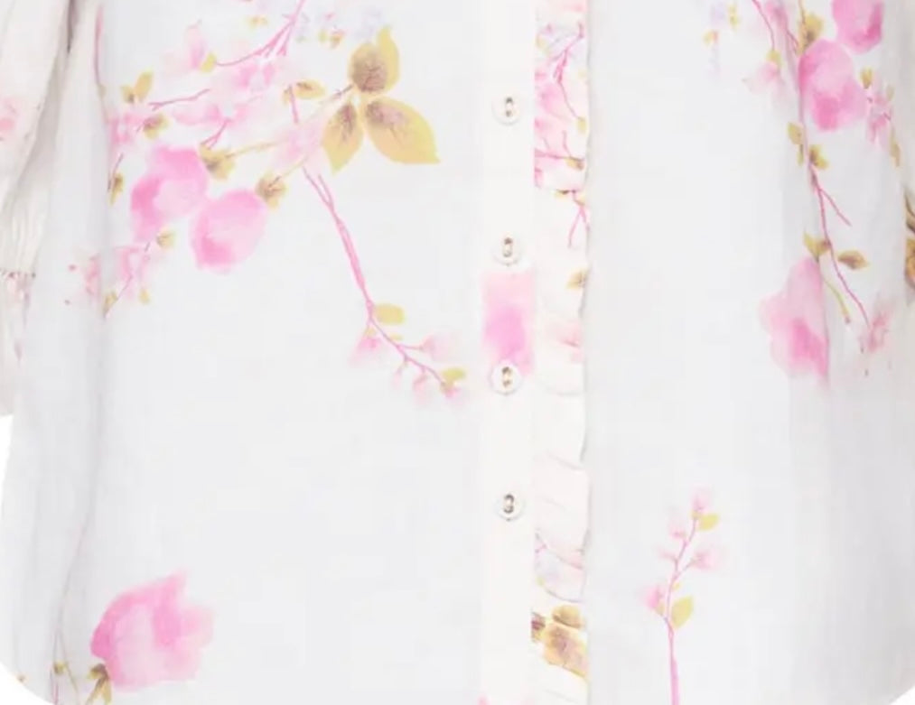 BYTIMO~ Linen shift dress in pink floral