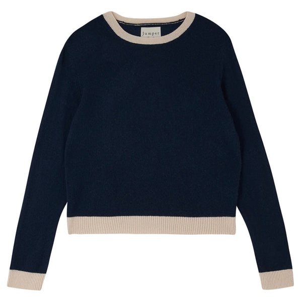 JUMPER 1234~ Contrast cashmere crew