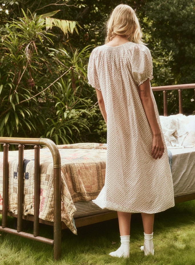THE GREAT~ Calico Smocked sleep dress