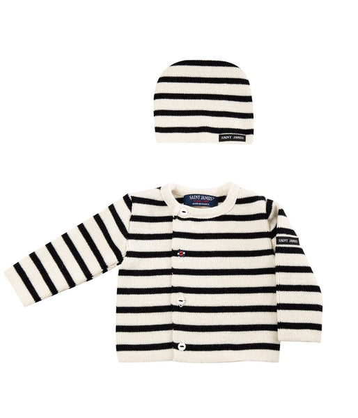 SAINT JAMES~ Baby striped 2 pc set Tricot Naissance 1123