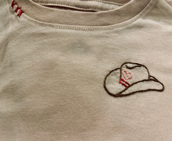 SWEET OLIVE STREET~ Cowboy hat heart short sleeved tshirt