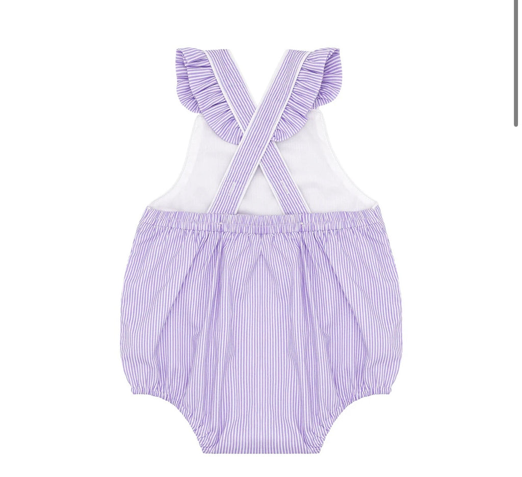 MINNOW~ Baby lavender stripe bubble romper