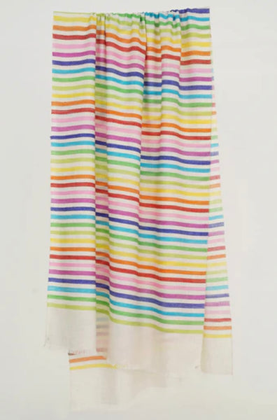 KASHMIR LOOMS~ Rainbow all over stripe stole