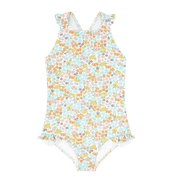 MINNOW~ Hawaiian floral 1 pc crossover swimsuit