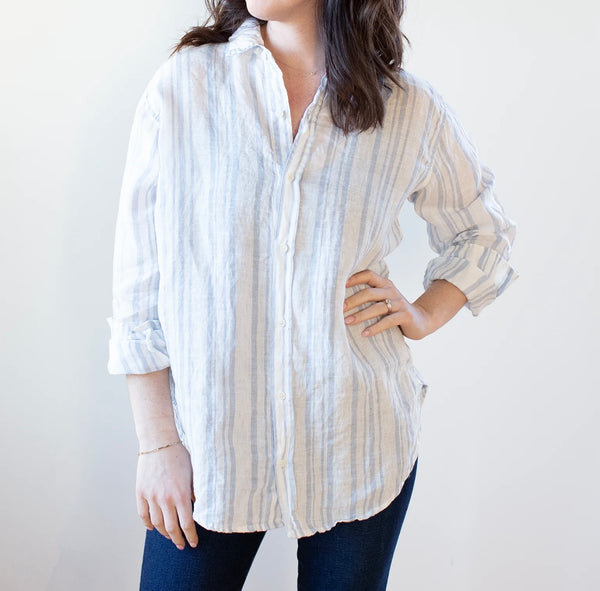 CP SHADES~ Striped button front blouse