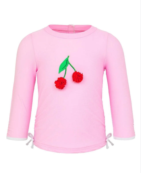 SUNUVA~ Pink rashguard w cherries