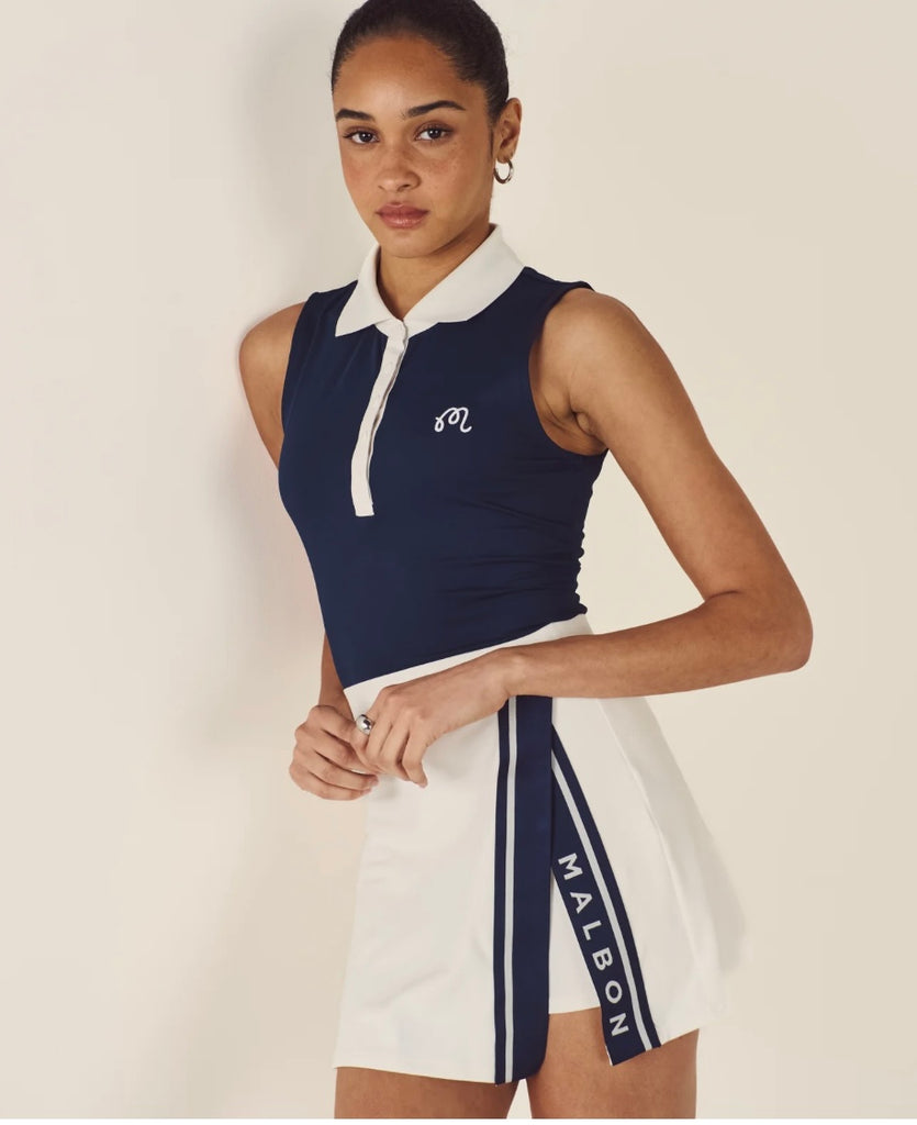 MALBON~ Claudia sleeveless polo