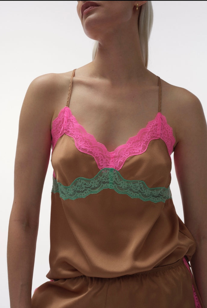 LOVE STORIES~ Pandora camisole with colorful lace