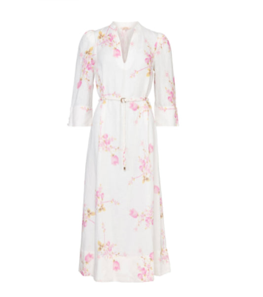 BYTIMO~ Linen shift dress in pink floral