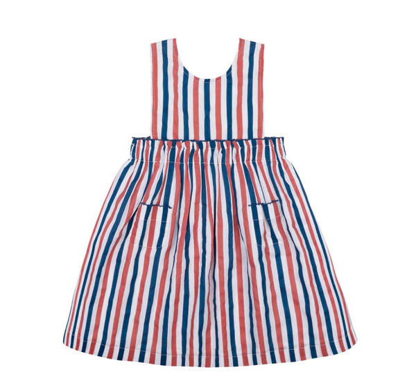 MINNOW~ Surfrider pinafore dress with double bow