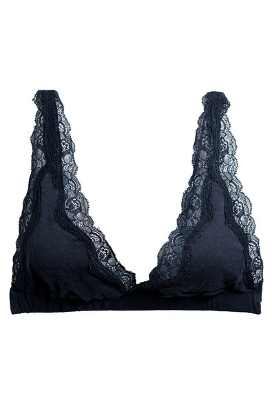 ONLY HEARTS ~ Organic Cotton High Point Bralette With Lace