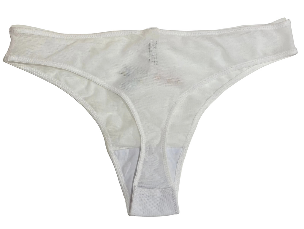 LOVE AND SWANS~ Mesh Thong with Bird/Heart Embroidery