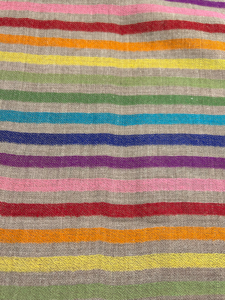 KASHMIR LOOMS~ Rainbow all over stripe stole