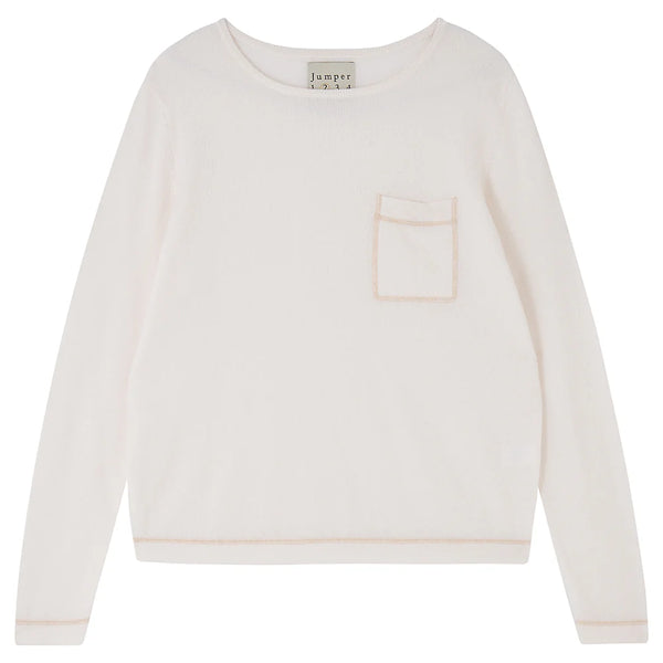 JUMPER 1234~ Pocket crew cashmere sweater