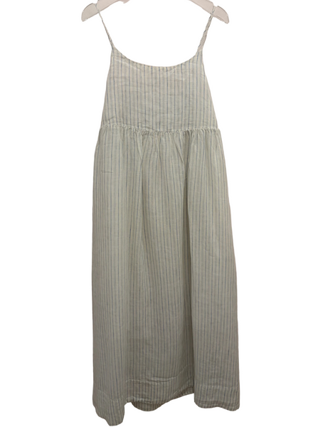 LLEA BLUE ~Eva dress stripe linen
