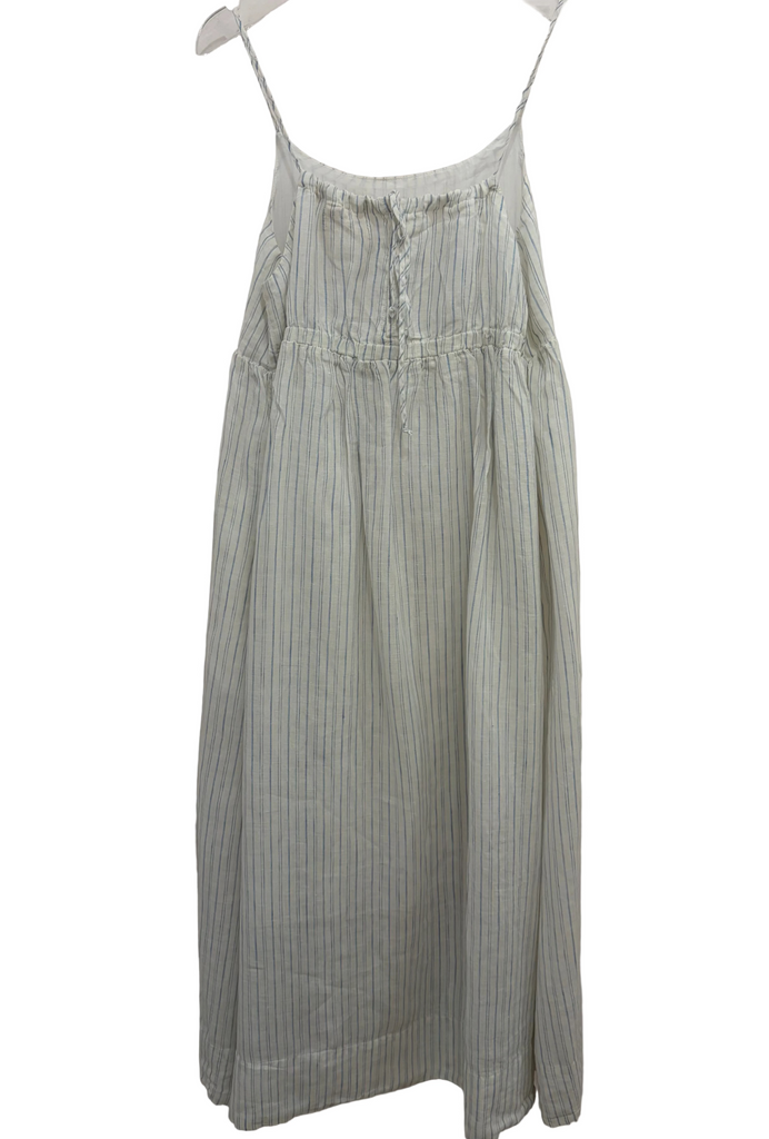 LLEA BLUE ~Eva dress stripe linen