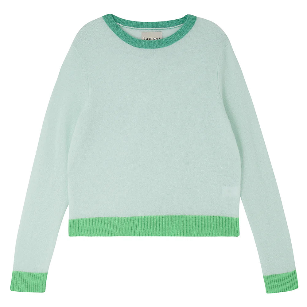 JUMPER 1234~ Contrast cashmere crew