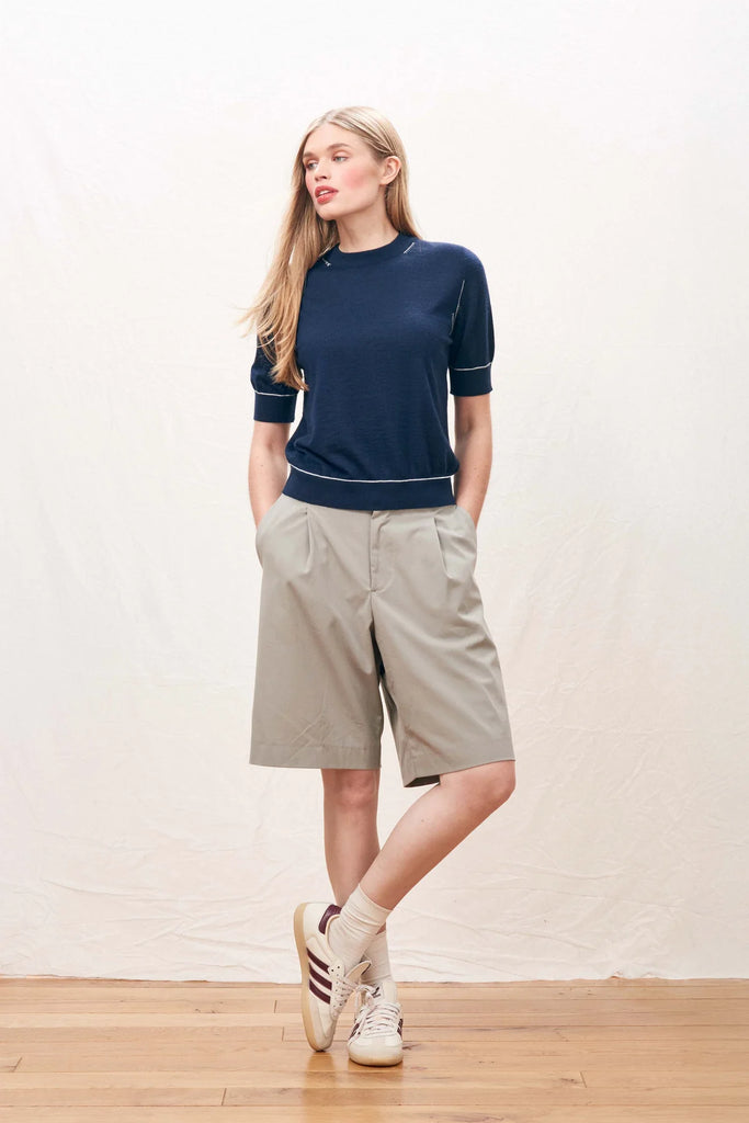 JUMPER 1234~ contrast stitch t-shirt