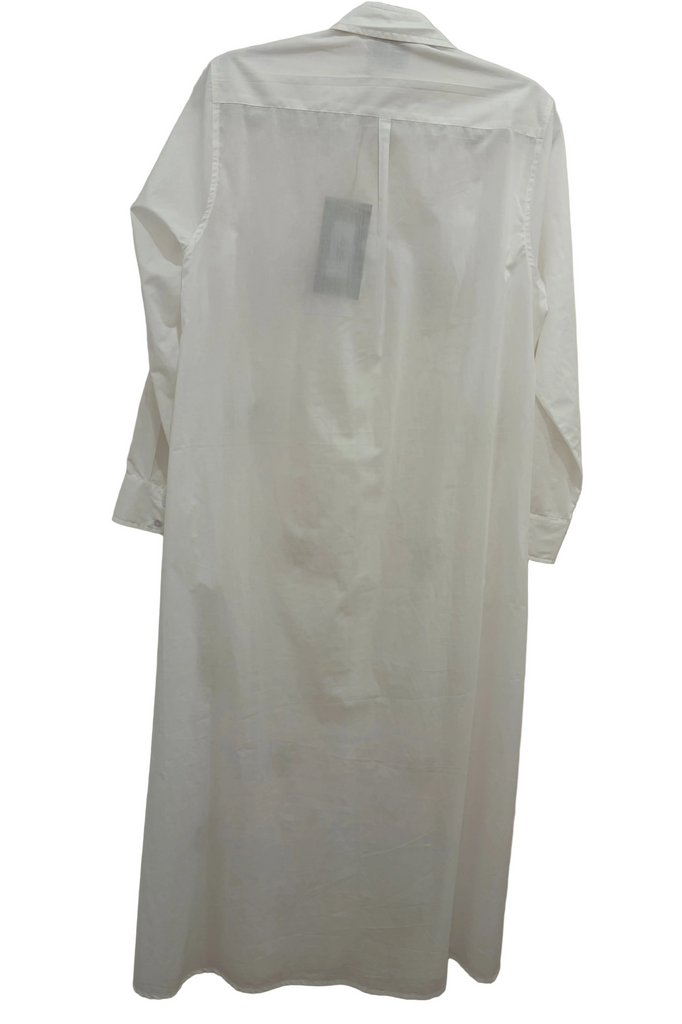BENARAS~ White long shirtdress w coral beading #25191