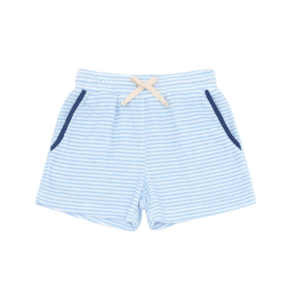 MINNOW~ Boys powder blue stripe French Terry short