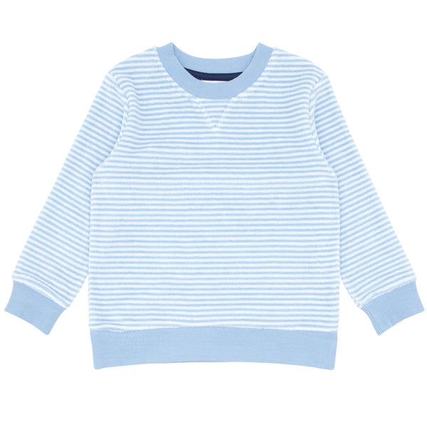 MINNOW~ Powder blue  French terry stripe sweatshirt