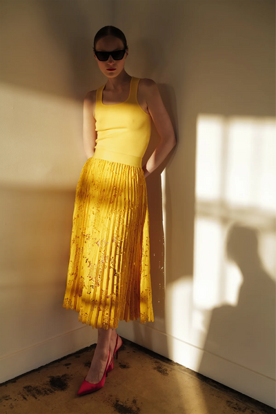 Le Superbe~ Sunflower pleated skirt