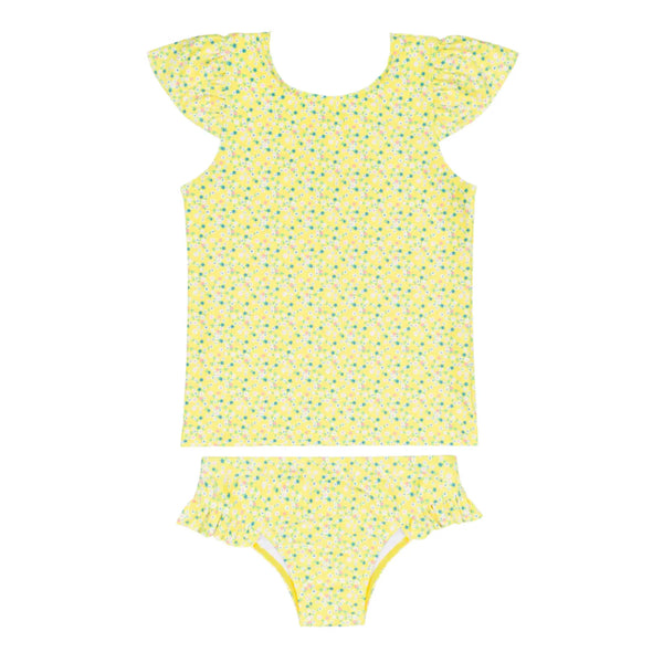 MINNOW~ Girls petite Fleur cap sleeve rashguard set