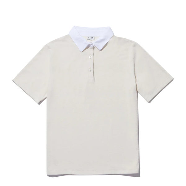 KULE~ Terry polo - cream and navy