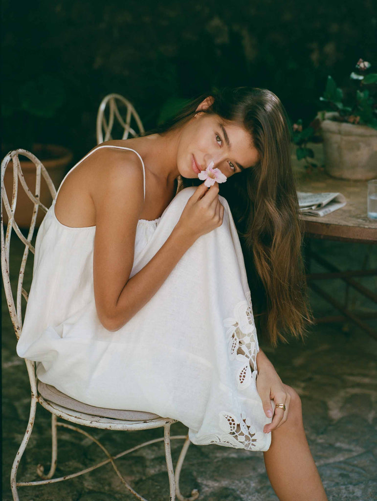 PEONY~ Embroidered midi dress