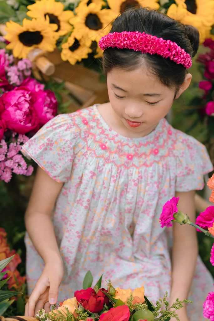 ANTOINETTE PARIS~ Prune floral frills Bishop dress