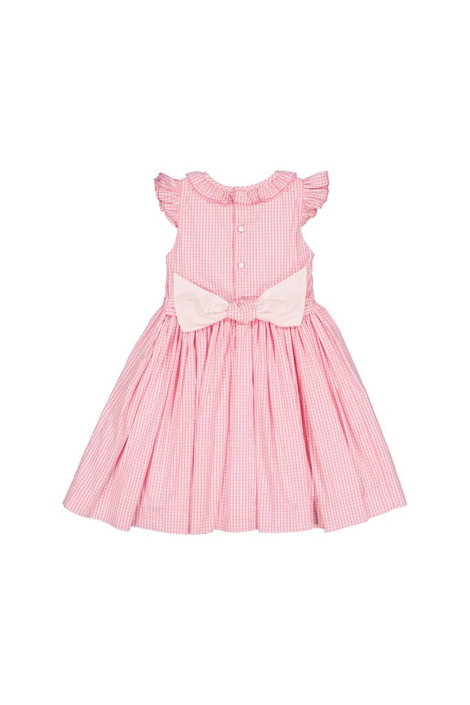 ANTOINETTE PARIS~ Tulip pink gingham frilled cap sleeve smocked dress