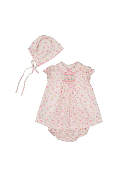 ANTOINETTE PARIS~ Poppy pink smocked baby set