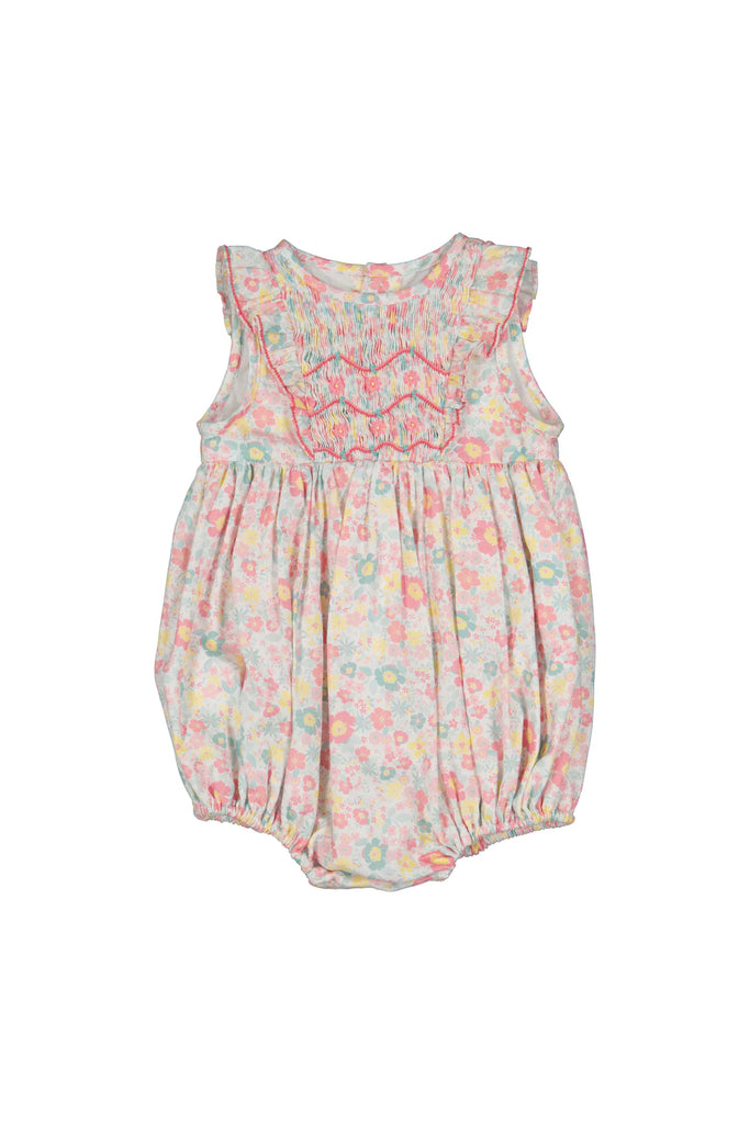 ANTOINETTE PARIS~ Marguerite floral sleeveless smocked bubble