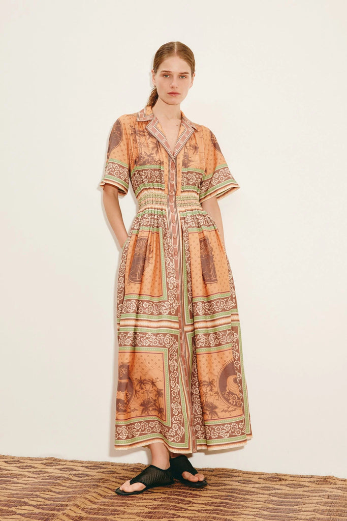 ALEMAIS~ Alberta smocked shirt dress