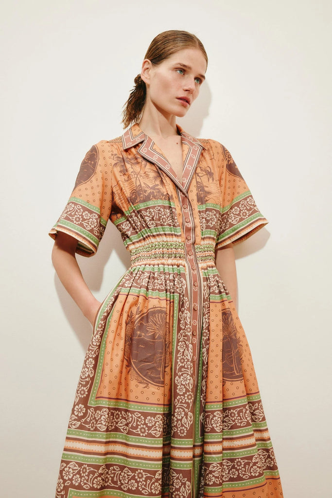 ALEMAIS~ Alberta smocked shirt dress